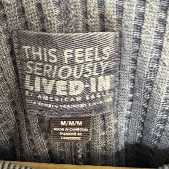 American Eagle Big Hug Crew Neck Waffle Shirt - Picture 7 of 10